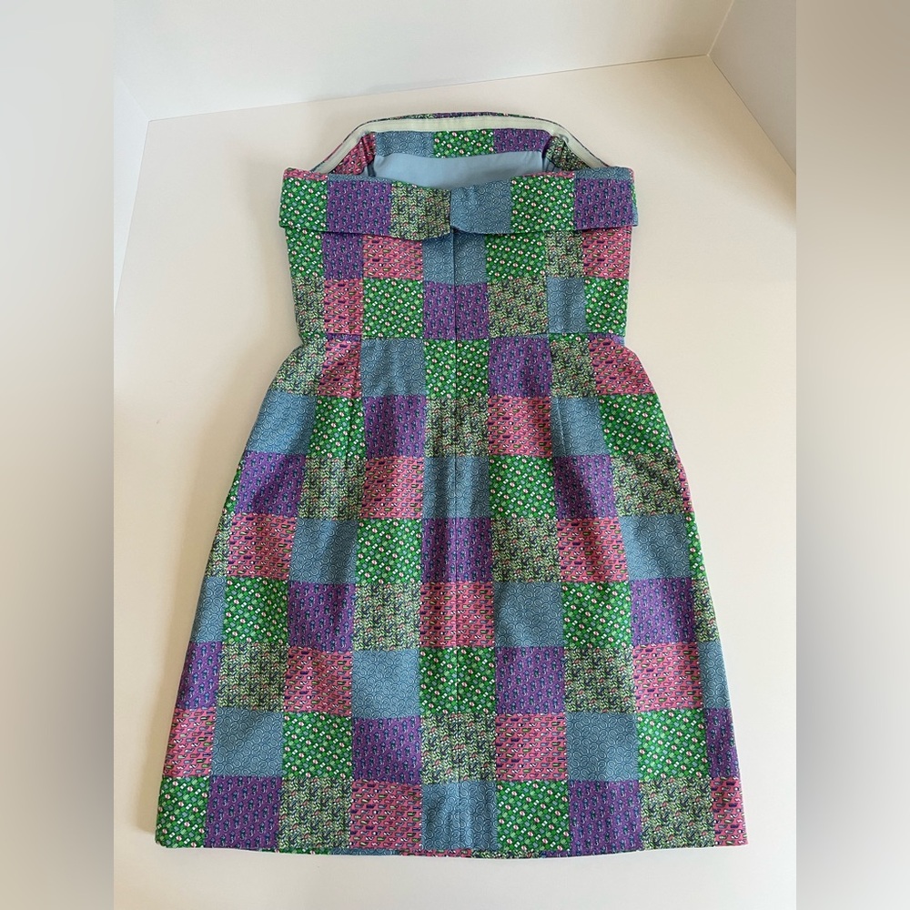 VINEYARD VINES Strapless Patchwork Mini Dress in Pastel Multi - Picture 12 of 12